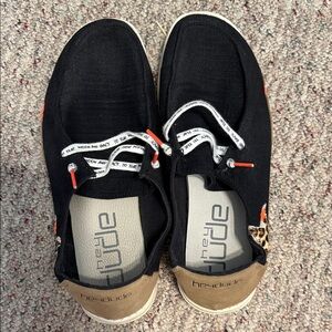 Hey Dude Women's "to the moon and back" Black and Brown Slip-Ons
